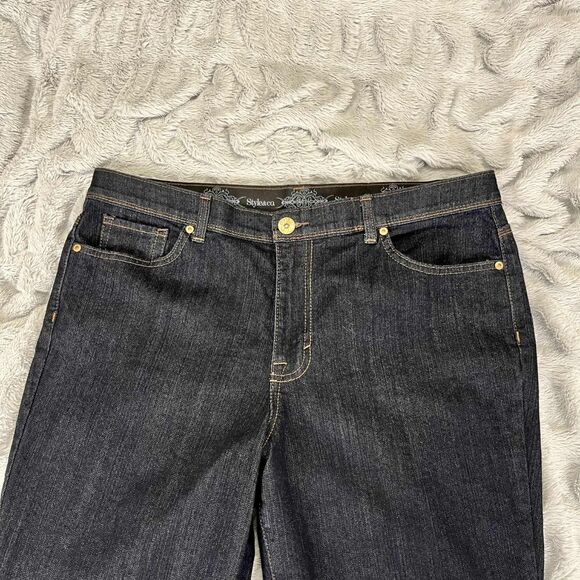 Style & Co Jeans Women 16S Bootcut Dark Wash Stretch Denim Mid Rise Western Boho - Picture 3 of 8